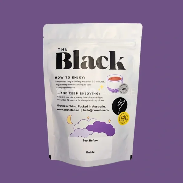 Stand Up Zipper Pouch for Premium Black Tea Bags