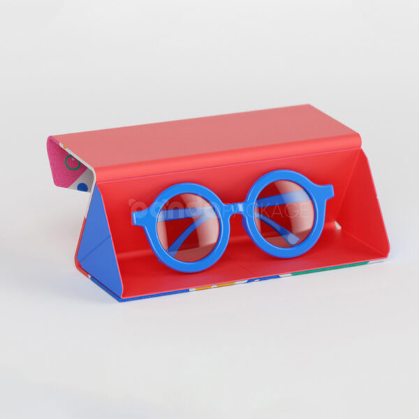 Colorful Foldable Eyewear Case with Cleaning Cloth for Glasses