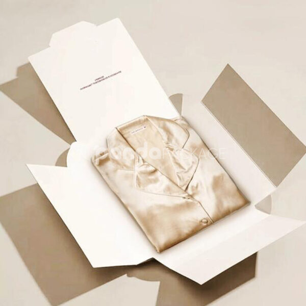 White Luxury Clothing Gift Box with Elegant Red Ribbon Bow