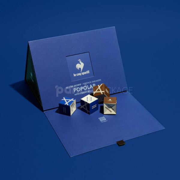 Luxury Shoe Packaging Box with Elegant Blue Creative Design