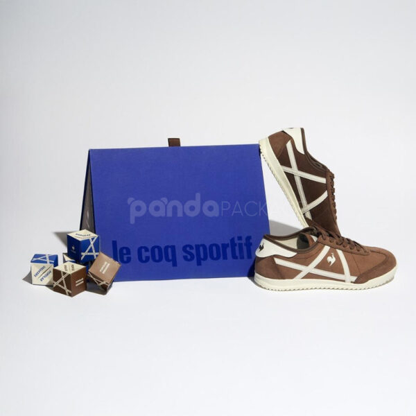 Luxury Shoe Packaging Box with Elegant Blue Creative Design