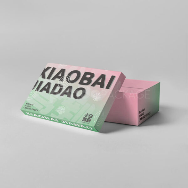 Trendy Shoe Packaging Box with Gradient Modern Graphic Design