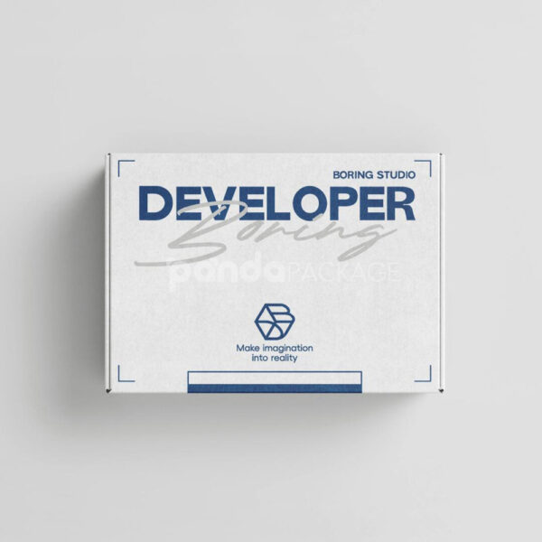 Minimalist Shoe Packaging Box with Bold Text and Modern Style