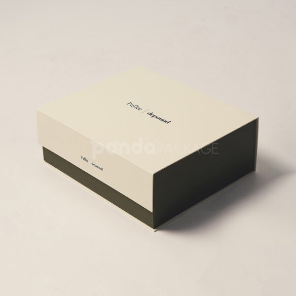 Elegant Shoe Packaging Box with Minimalist Black and White Design