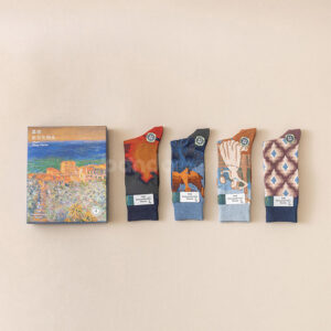 rigid paperboard packaging box with Monet artwork and detachable lid