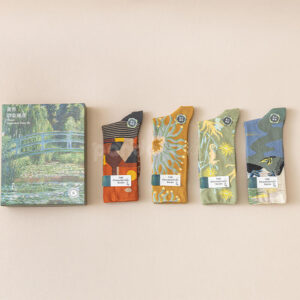 rigid paperboard packaging box with Monet artwork and detachable lid