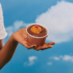 eco-friendly paperboard cup box with dome lid packaging