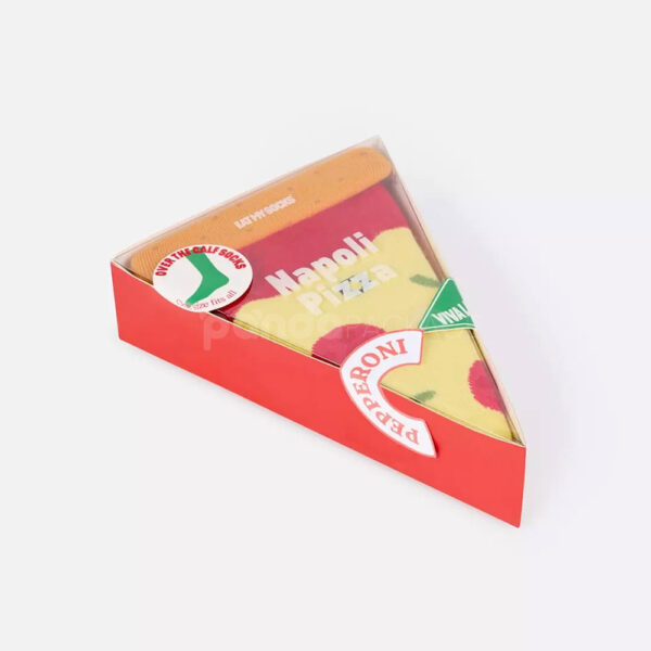 Paperboard Pizza Slice Packaging Box with Clear Window