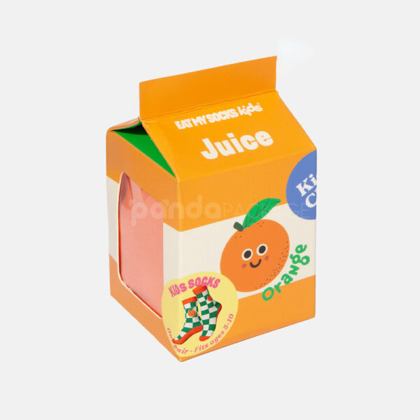 Windowed Paperboard Box in Fun Juice Carton Design