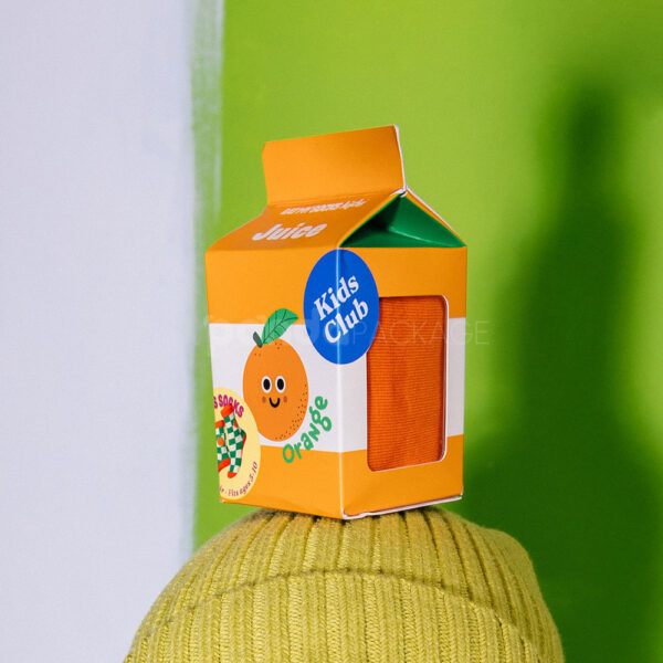 Windowed Paperboard Box in Fun Juice Carton Design