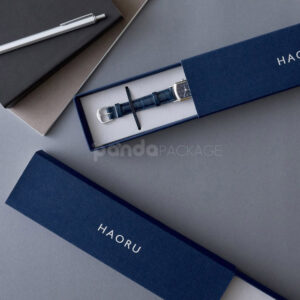 rectangular rigid slide box with textured surface and drawer lid