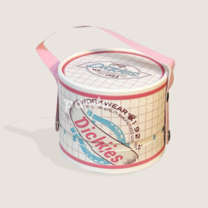 round rigid paper tube box with lid and handle for packaging display