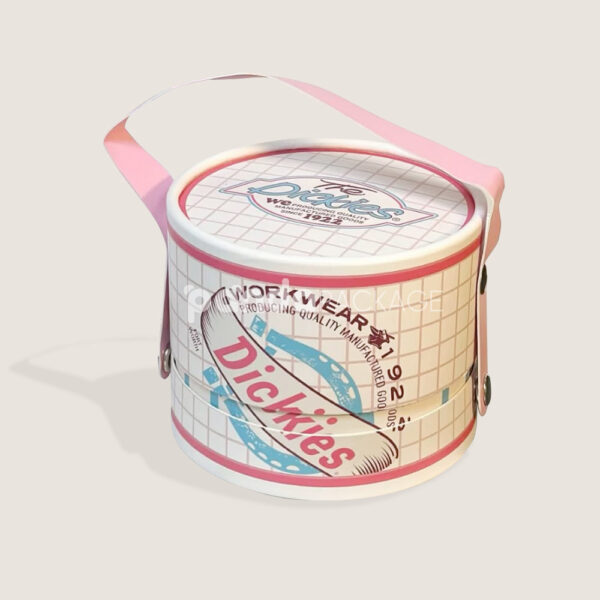 Round Rigid Paper Tube Box with Lid and Handle