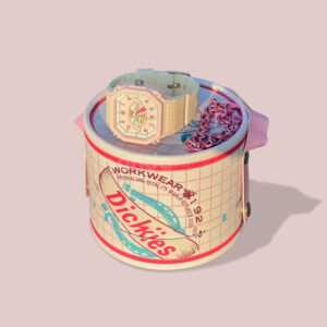 round rigid paper tube box with lid and handle for packaging display