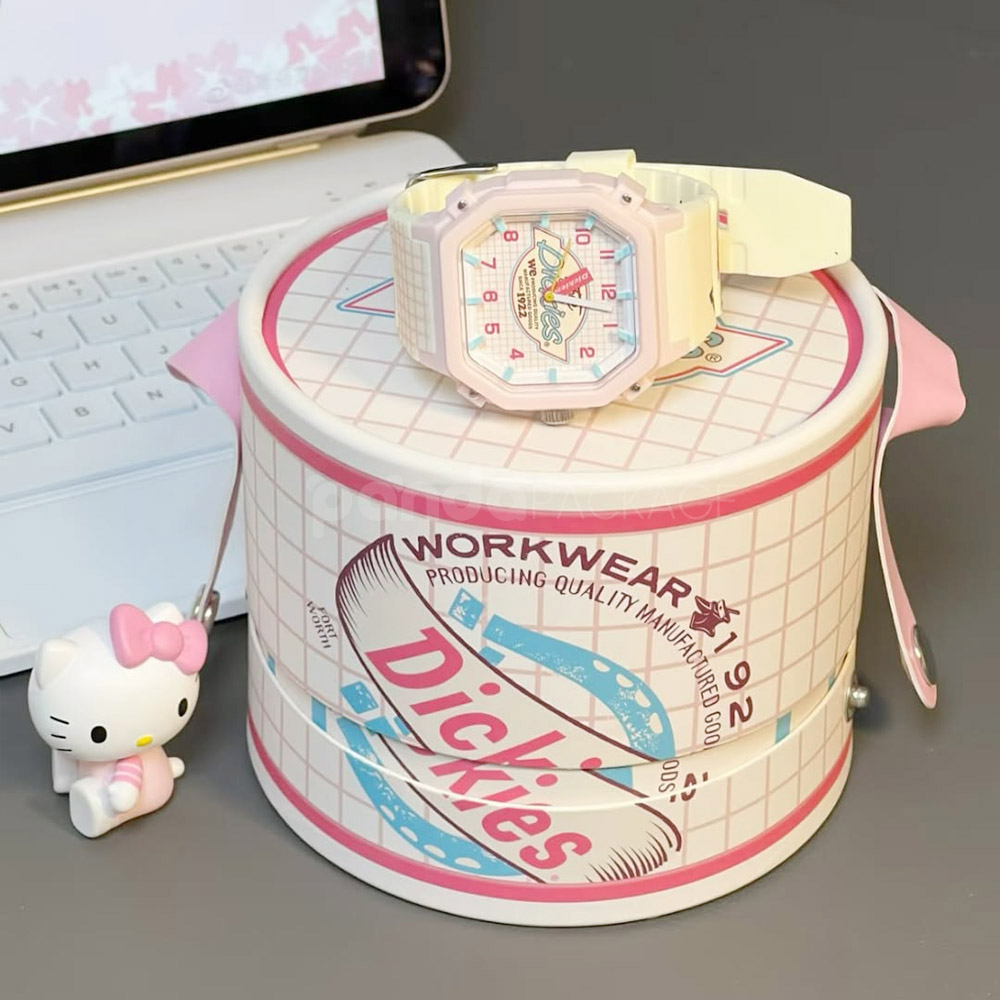 round rigid paper tube box with lid and handle for packaging display