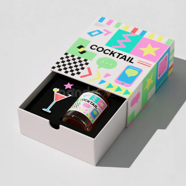 Colorful Cocktail Gift Box for Premium Liquor Packaging Design