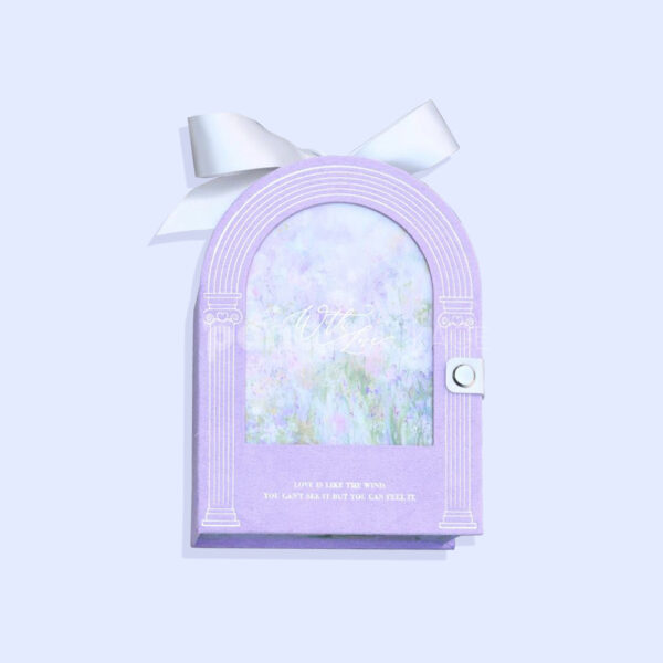 Elegant Lavender Candy Gift Box with Ribbon and Window Design