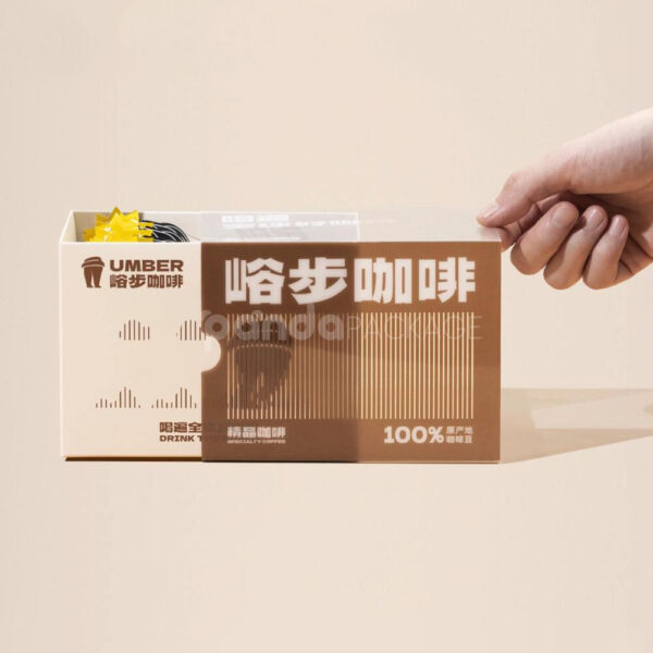Custom Coffee Packaging Box with Sliding Drawer Display Design