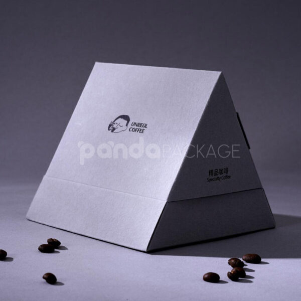 Pyramid Coffee Packaging Box with Wax Seal and Typography