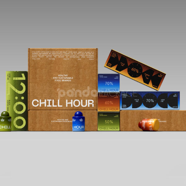 Kraft Coffee Gift Box with Colorful Time-Based Sachets