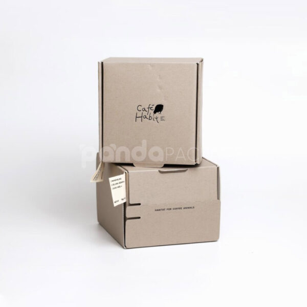 Recyclable Kraft Coffee Box with Minimalist Hand-Drawn Logo