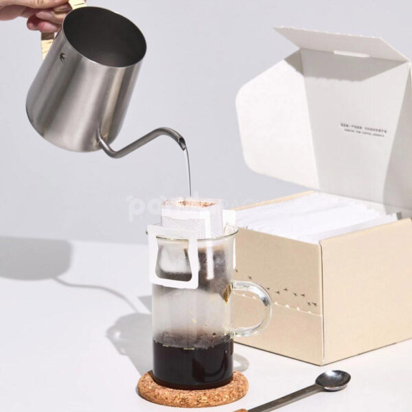 Recyclable Kraft Coffee Box with Minimalist Hand-Drawn Logo