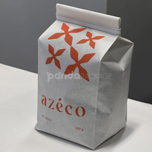 Matte Side Gusset Coffee Bag with Minimal Red Print