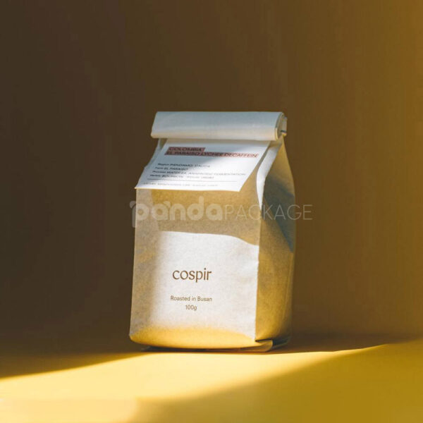 Natural Kraft Side Gusset Coffee Bag with Clip Seal