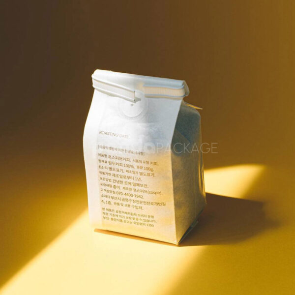 Natural Kraft Side Gusset Coffee Bag with Clip Seal