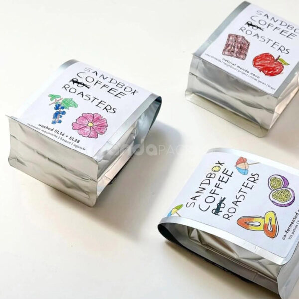 Creative Side Gusset Coffee Bag with Illustrated Fruit Label