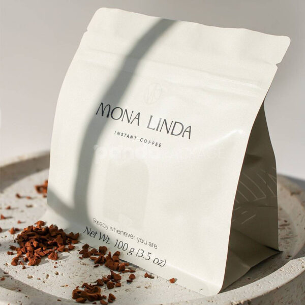 Matte Stand Up Coffee Pouch with Zipper and Branding