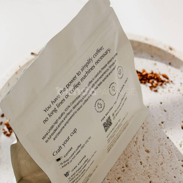 Matte Stand Up Coffee Pouch with Zipper and Branding