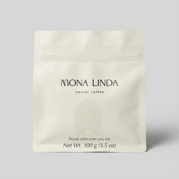 Matte Stand Up Coffee Pouch with Zipper and Branding