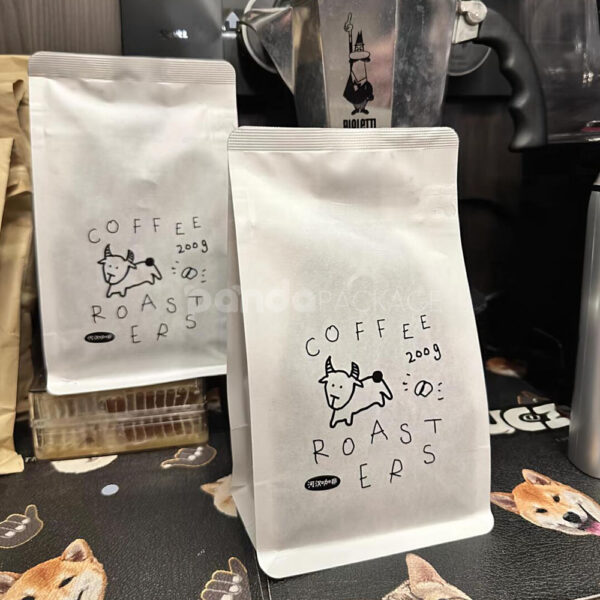 Cute Stand Up Coffee Pouch with Hand-Drawn Animal Design