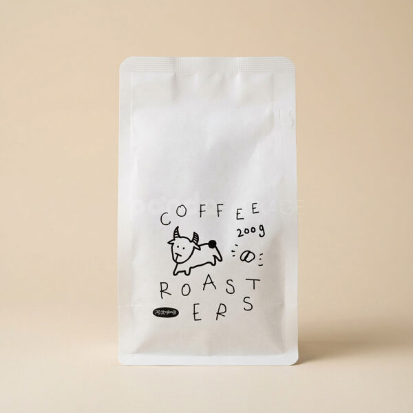Cute Stand Up Coffee Pouch with Hand-Drawn Animal Design
