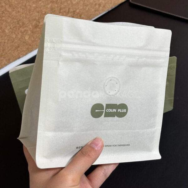 Minimalist Stand Up Coffee Pouch with Degassing Valve and Logo