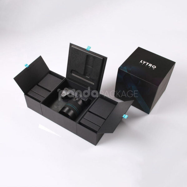 Luxury Custom Electronics Packaging Box for Camera with Magnetic Closure