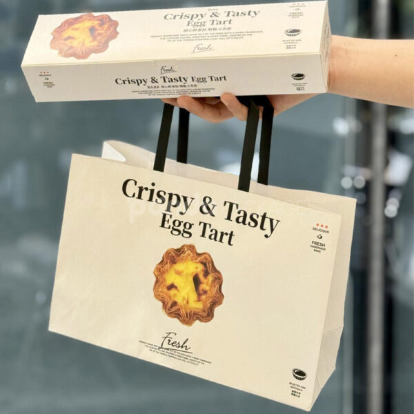 Elegant Restaurant Paper Bags for Crispy Tasty Egg Tarts