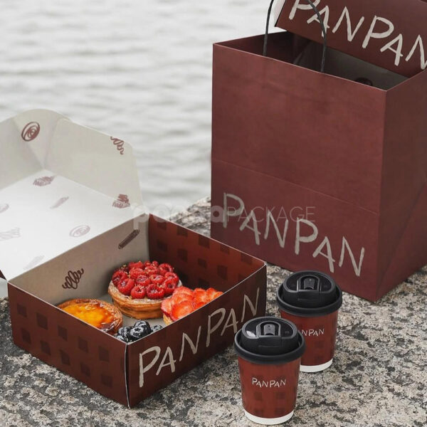 Stylish Restaurant Paper Bags with Bold PANPAN Branding