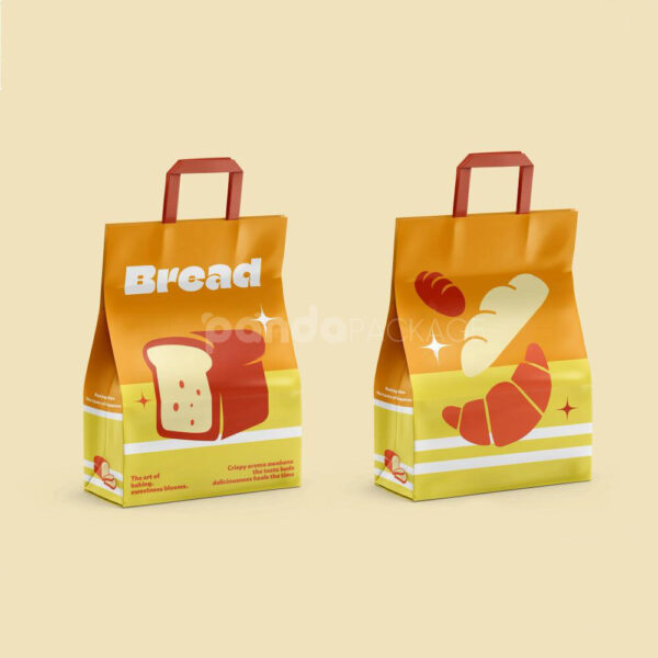 Colorful Restaurant Paper Bags for Fresh Bread and Pastries