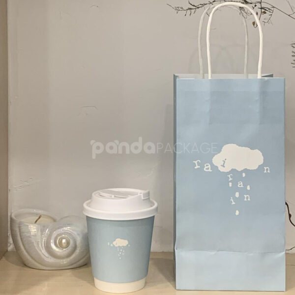 Minimalist Restaurant Paper Bags with Cute Rain Cloud Design