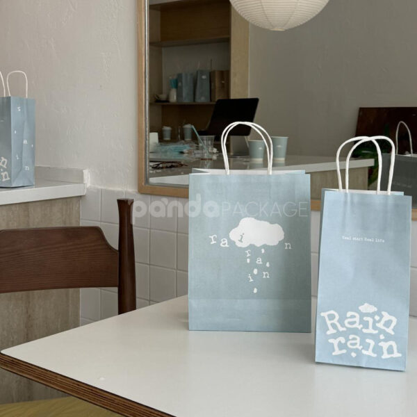 Minimalist Restaurant Paper Bags with Cute Rain Cloud Design