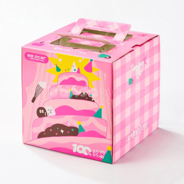 Colorful Restaurant Carrier Boxes for Cakes and Dessert Delivery