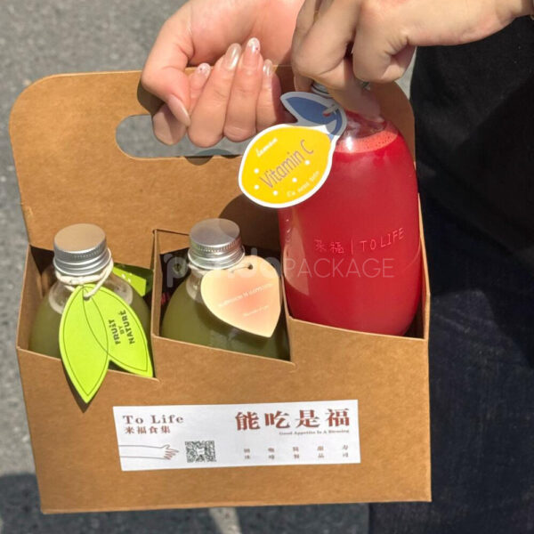 Eco-Friendly Restaurant Carrier Boxes for Juice and Beverages