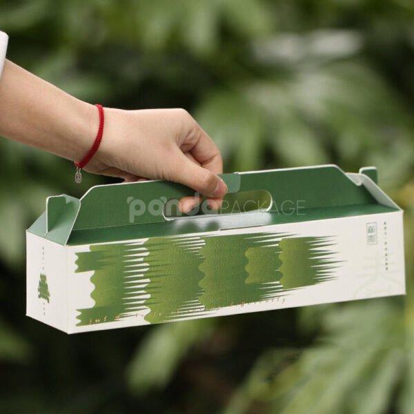 Green Restaurant Carrier Boxes for Pastries and Food Packaging