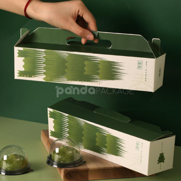 Green Restaurant Carrier Boxes for Pastries and Food Packaging