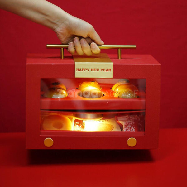 Luxury Red Restaurant Carrier Boxes with Drawer Style Design