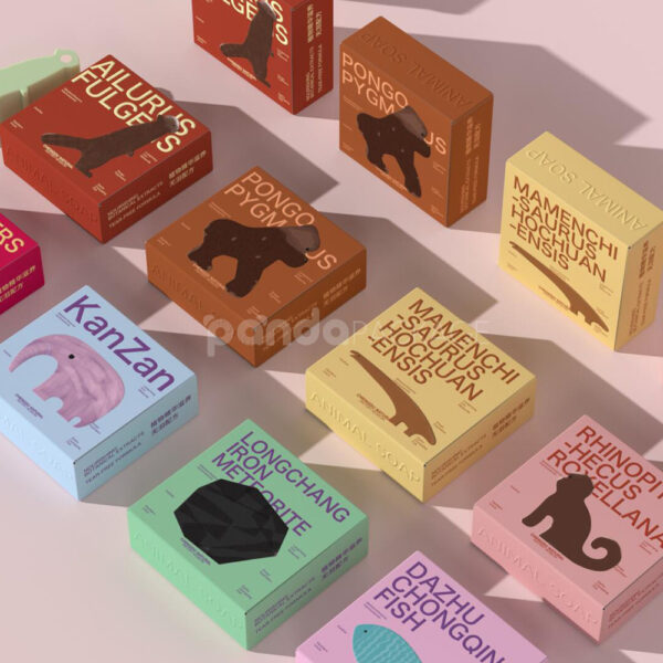 Colorful Paperboard Soap Box with Animal Print Design