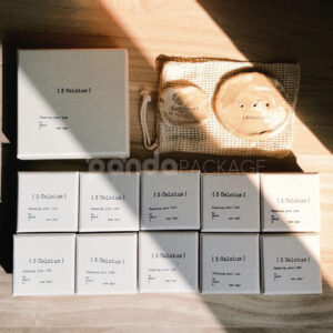 eco-friendly beige rigid soap box with lift-off lid