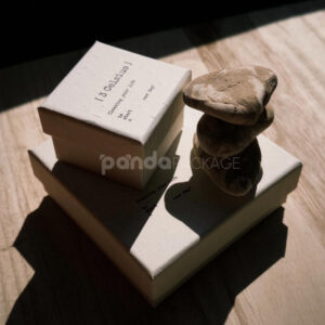 eco-friendly beige rigid soap box with lift-off lid